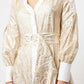 OnceWas Elysian Contrast Panel Linen/Viscose Dress - the tartan fox