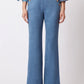 OnceWas Getty Faux Suede Pant in Chambray - the tartan fox