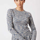 OnceWas Harmony Viscose Knit Top in Navy Pampas - the tartan fox