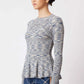 OnceWas Harmony Viscose Knit Top in Navy Pampas - the tartan fox