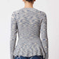 OnceWas Harmony Viscose Knit Top in Navy Pampas - the tartan fox