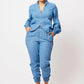 OnceWas Jolie Tencel Denim Raw Edge Jogger - the tartan fox