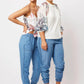 OnceWas Jolie Tencel Denim Raw Edge Jogger - the tartan fox