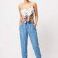 OnceWas Jolie Tencel Denim Raw Edge Jogger - the tartan fox