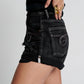 One Teaspoon Bandits High Waist Denim Short in Faded Black - the tartan fox