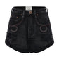 One Teaspoon Bandits High Waist Denim Short in Faded Black - the tartan fox