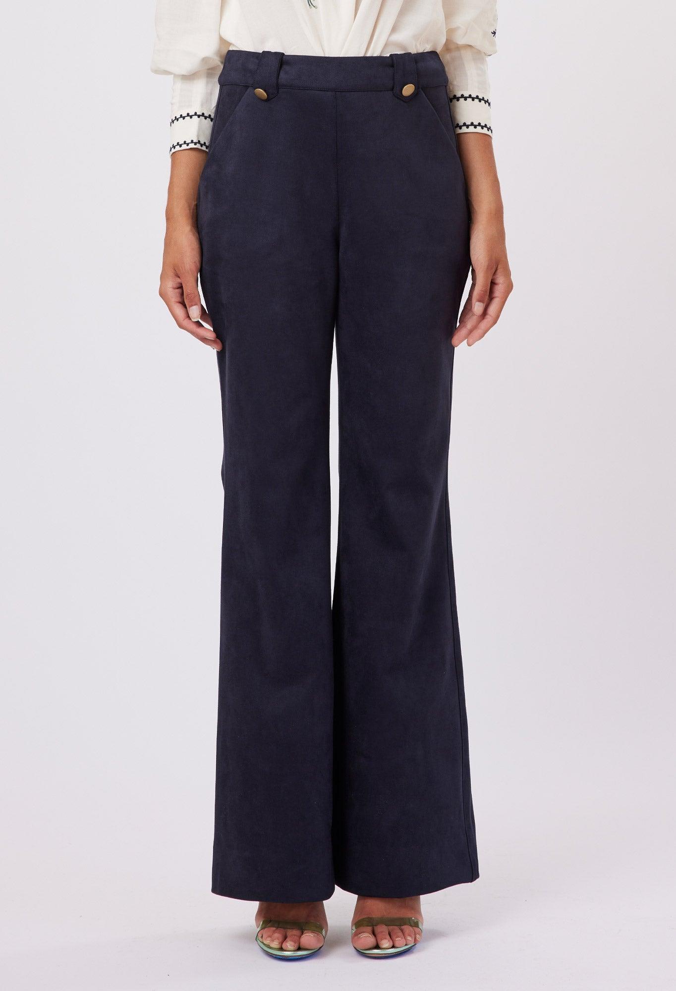 OUTLAND FAUX SUEDE FLARED PANT - the tartan fox