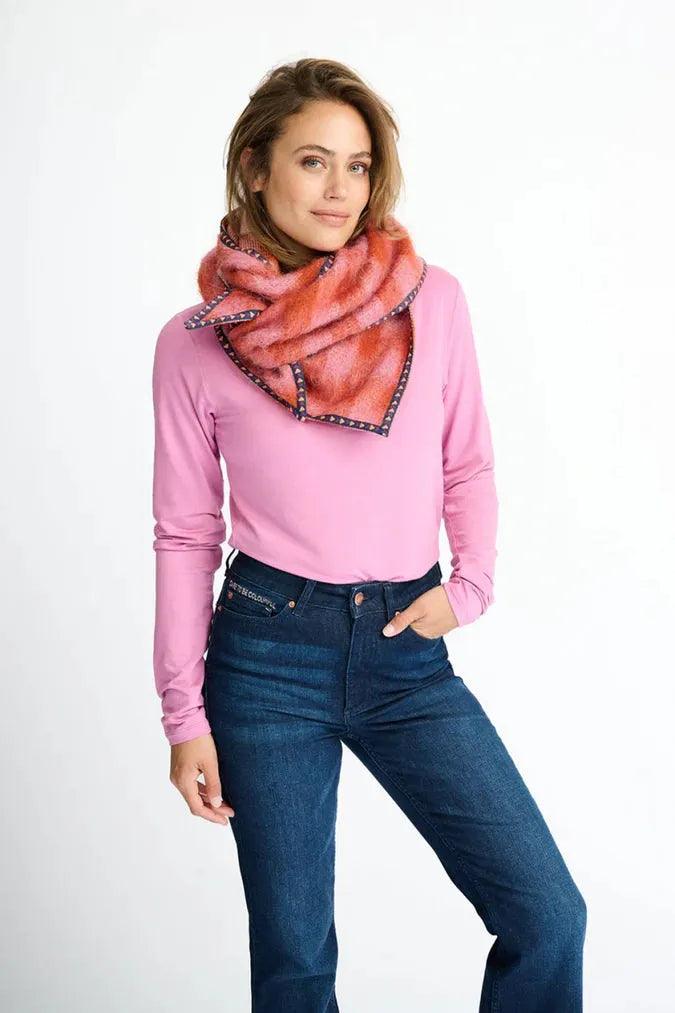 POM Amsterdam Cosy Luscious Coral Shawl - the tartan fox