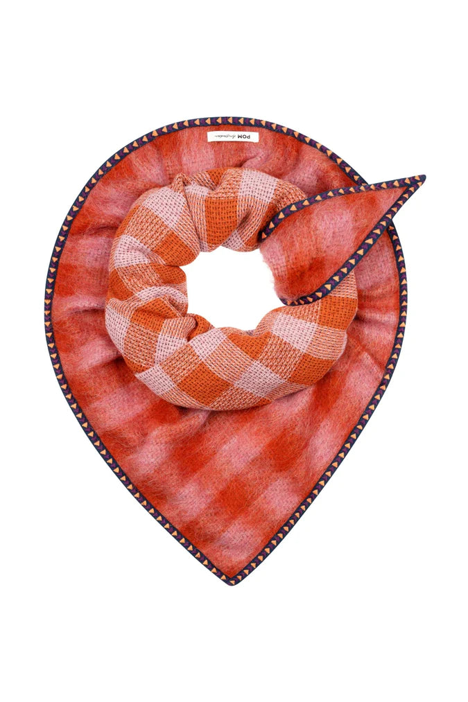 POM Amsterdam Cosy Luscious Coral Shawl - the tartan fox