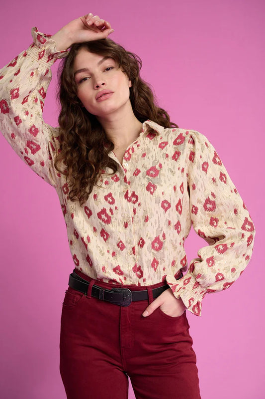 POM Amsterdam Leopard Blouse in Shimmer - the tartan fox