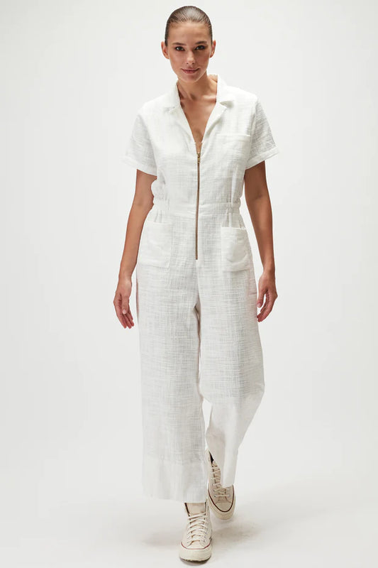 Rue Stiic Alia Worksuit in White - the tartan fox