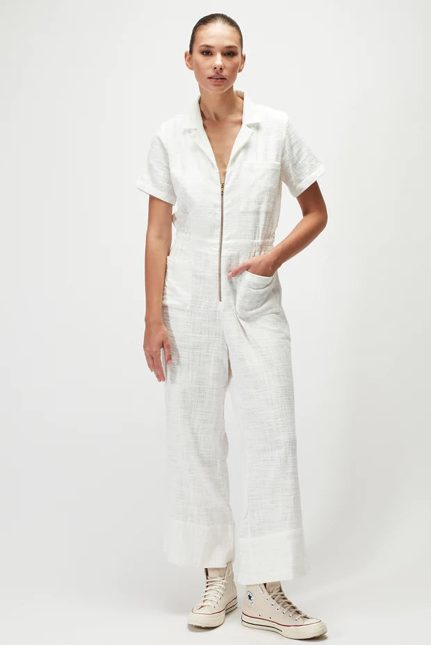 Rue Stiic Alia Worksuit in White - the tartan fox