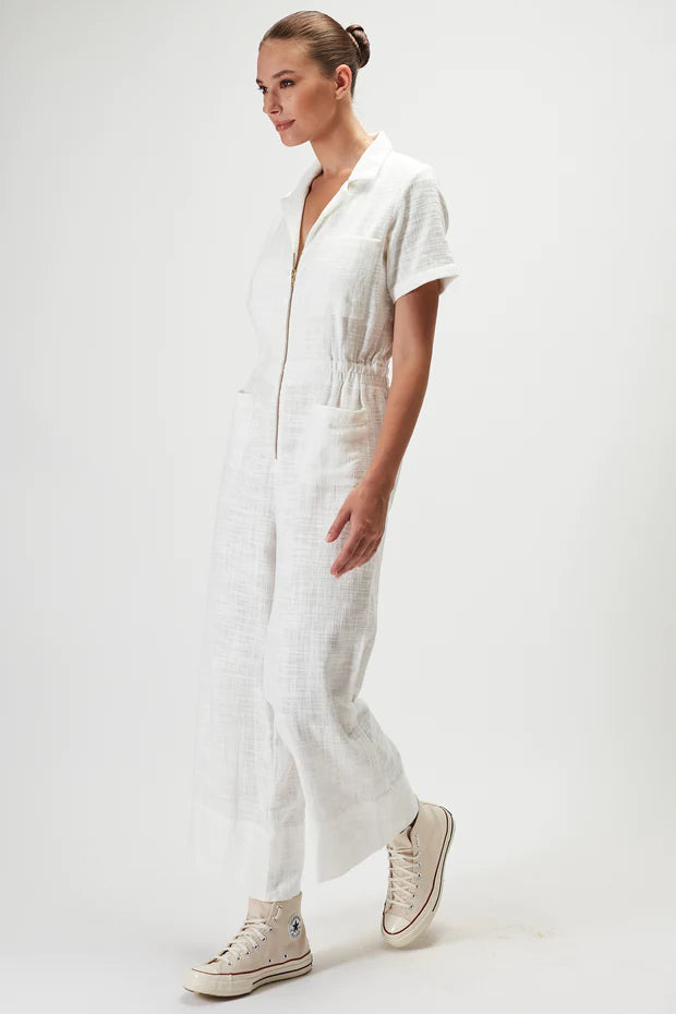 Rue Stiic Alia Worksuit in White - the tartan fox