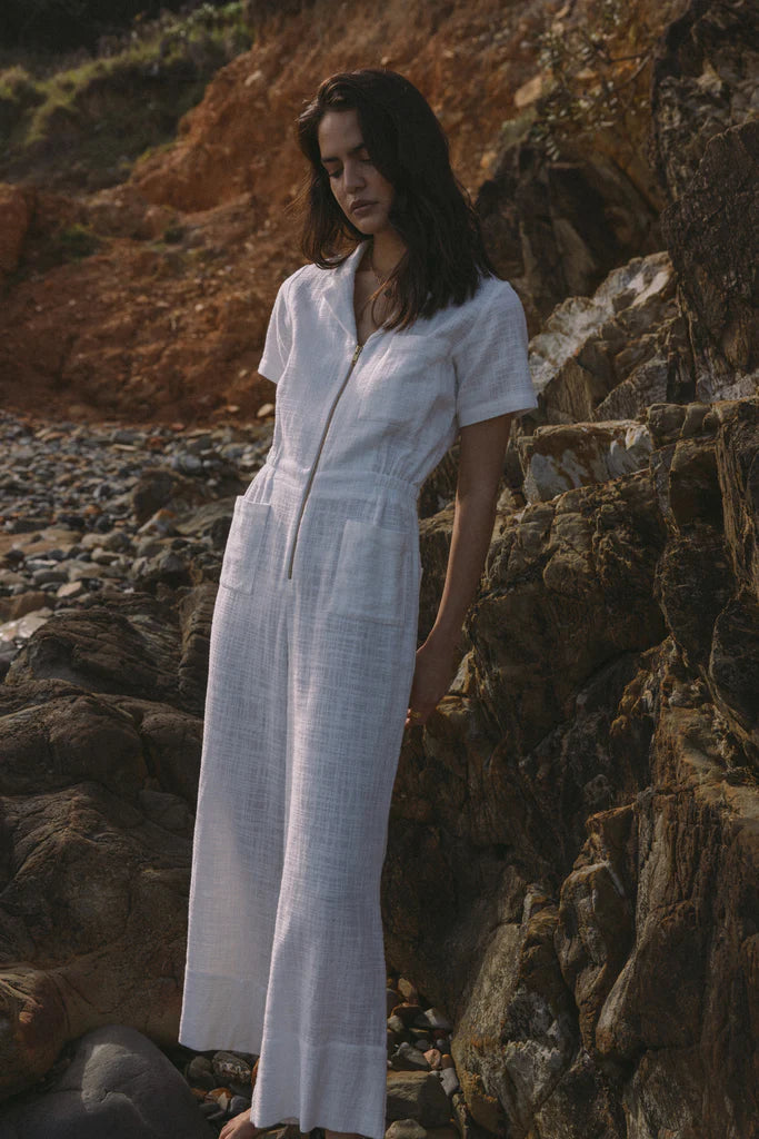 Rue Stiic Alia Worksuit in White - the tartan fox