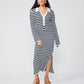 Rue Stiic Alicia Maxi Dress in Wavy Horizontal Stripe - the tartan fox