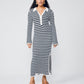 Rue Stiic Alicia Maxi Dress in Wavy Horizontal Stripe - the tartan fox