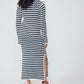 Rue Stiic Alicia Maxi Dress in Wavy Horizontal Stripe - the tartan fox