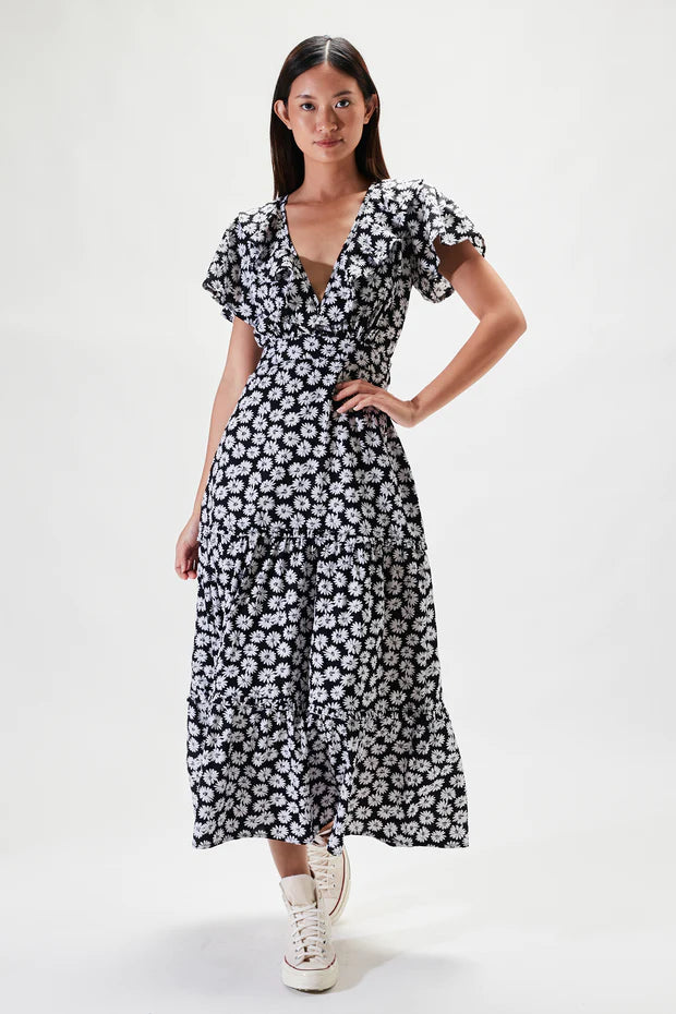 Rue Stiic Lucille Maxi Dress in Black Dahlia Floral - the tartan fox