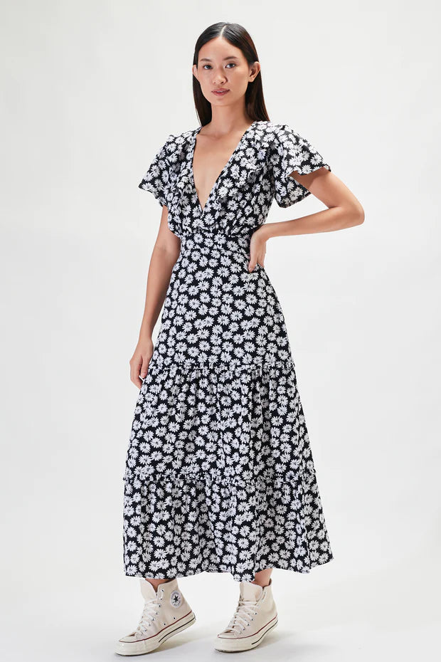 Rue Stiic Lucille Maxi Dress in Black Dahlia Floral - the tartan fox