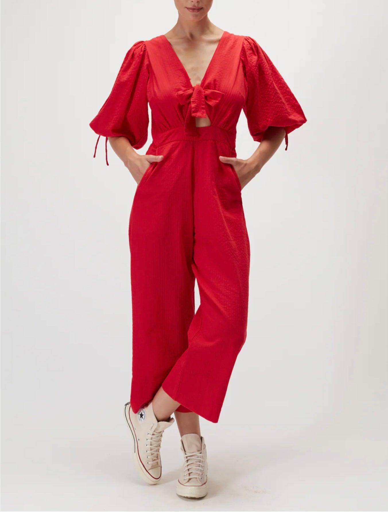 Rue Stiic Robin Jumpsuit in Cherry - the tartan fox