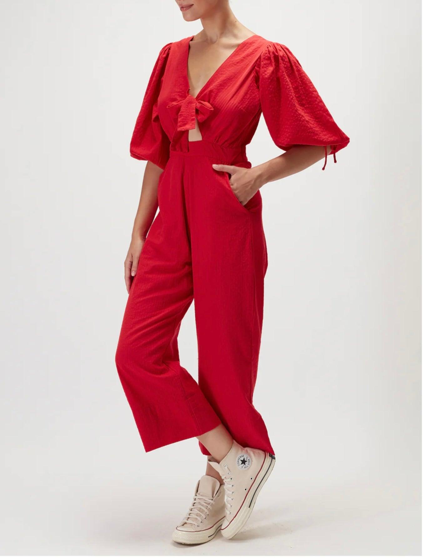 Rue Stiic Robin Jumpsuit in Cherry - the tartan fox