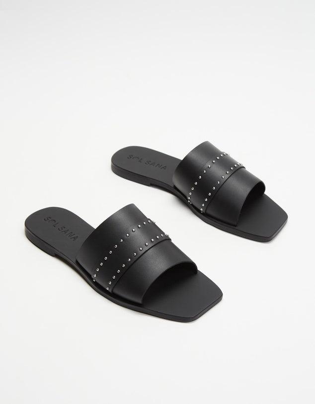 Sol Sana Dallas Slide in Black - the tartan fox