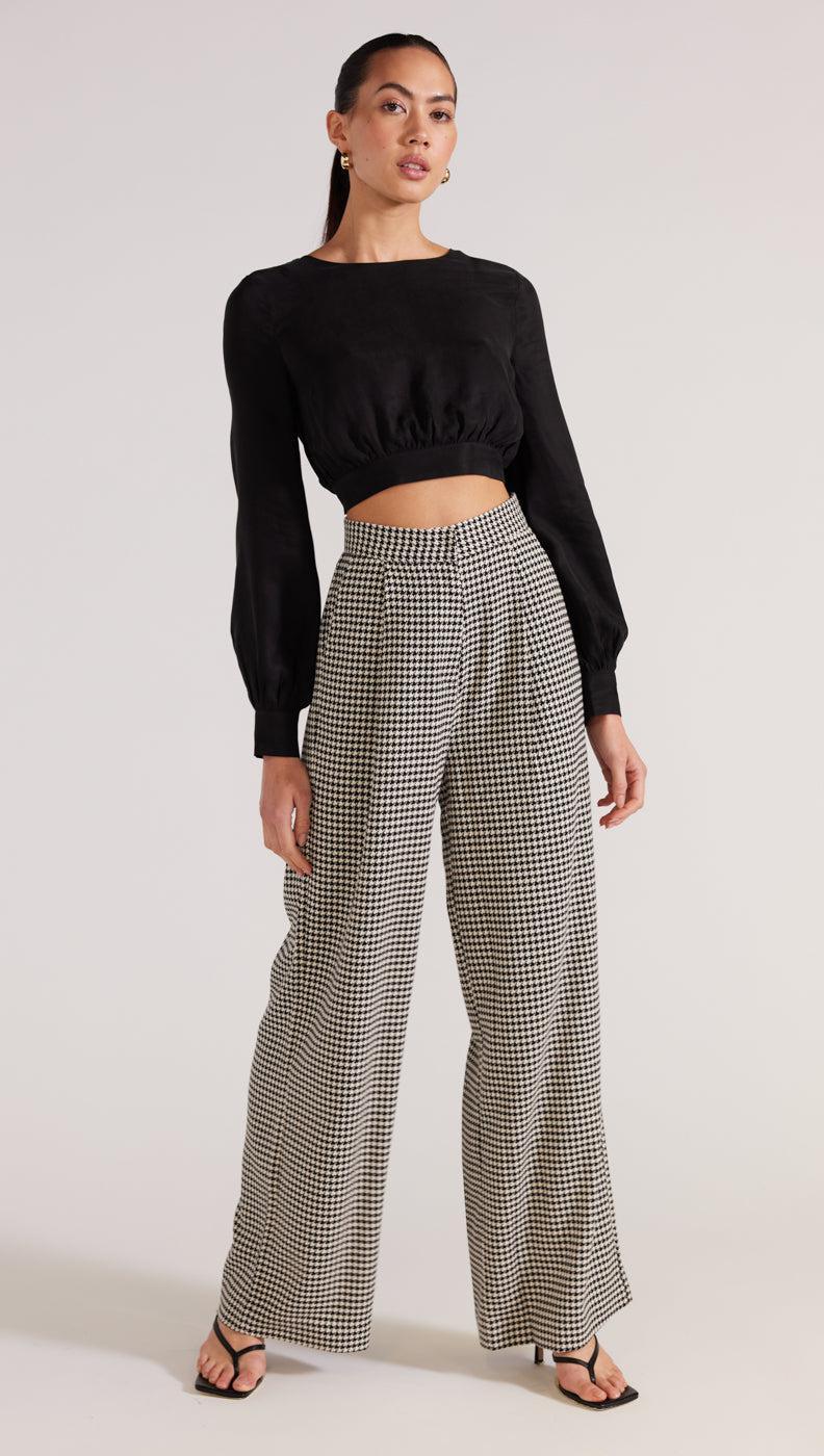 Staple the Label Monique Cupro Crop Blouse in Black - the tartan fox