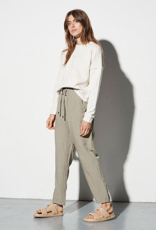 Staple the Label Thalia Drawstring Pant in Sage - the tartan fox