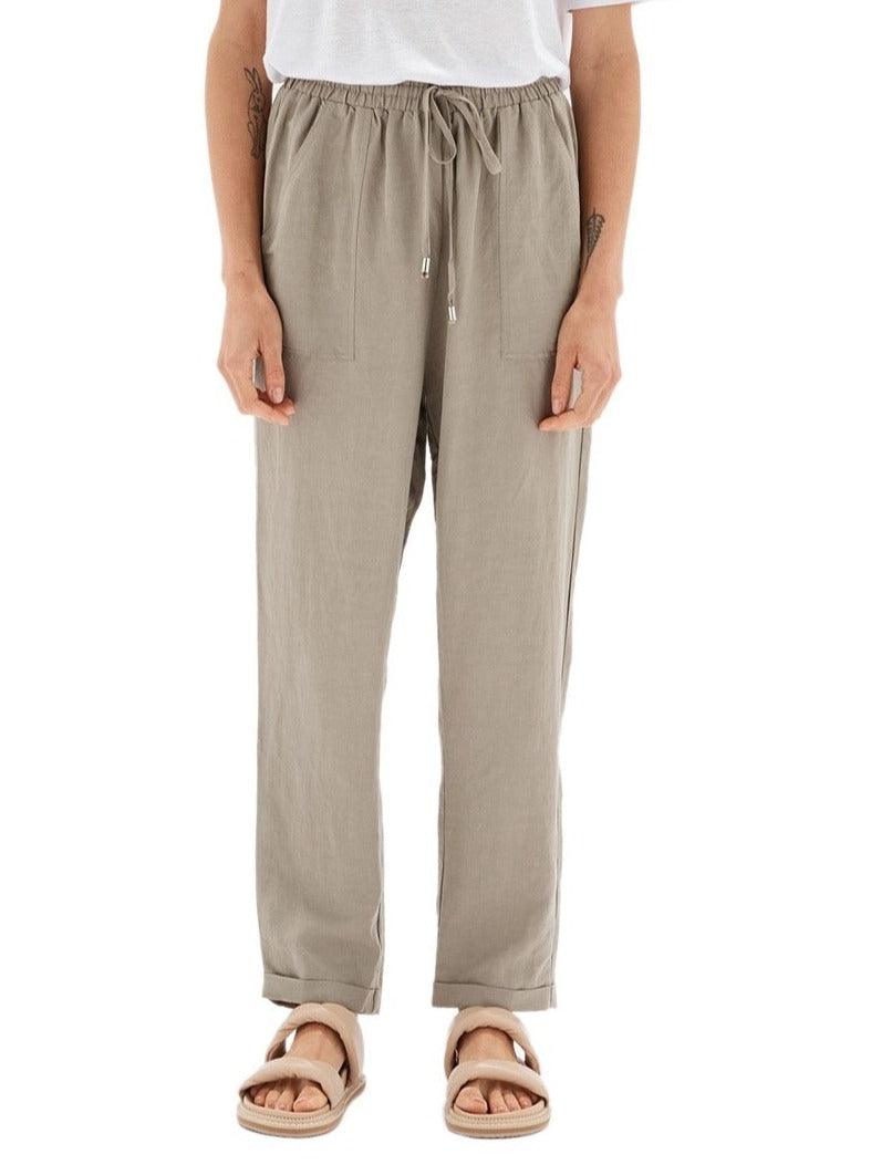 Staple the Label Thalia Drawstring Pant in Sage - the tartan fox